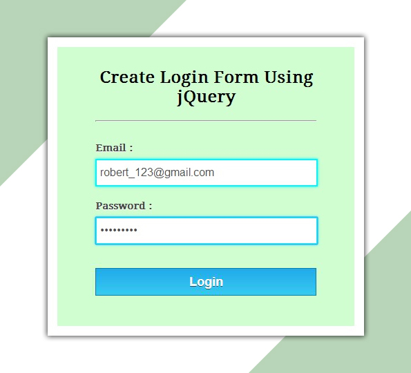 Onbemand overdracht Uitdrukkelijk Create Login Form Using jQuery | FormGet